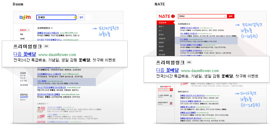 Daum, Nate PC검색 네트워크 관련 이미지